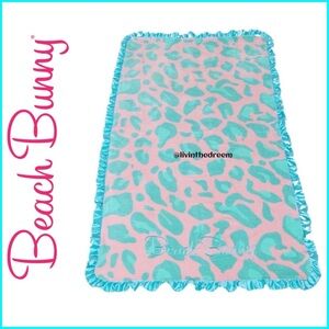 Beach Bunny Cherry Blossom Aqua Leopard Beach Towel